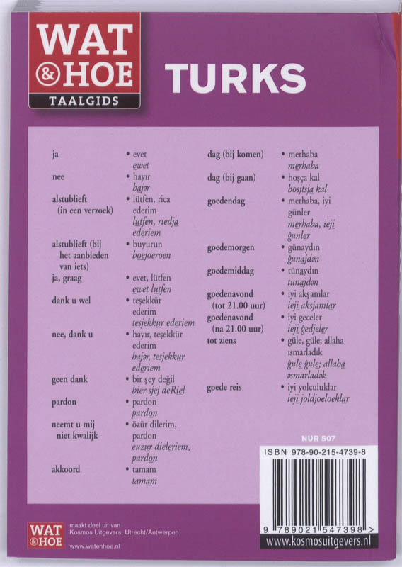 Achterkant van Turks