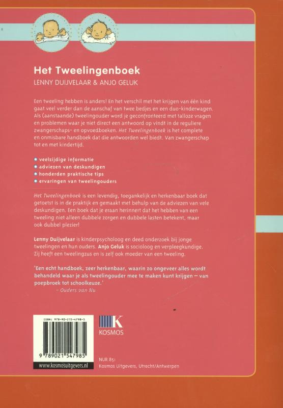 Achterkant van Het tweelingenboek