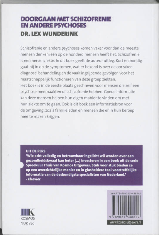 Achterkant van Doorgaan met schizofrenie