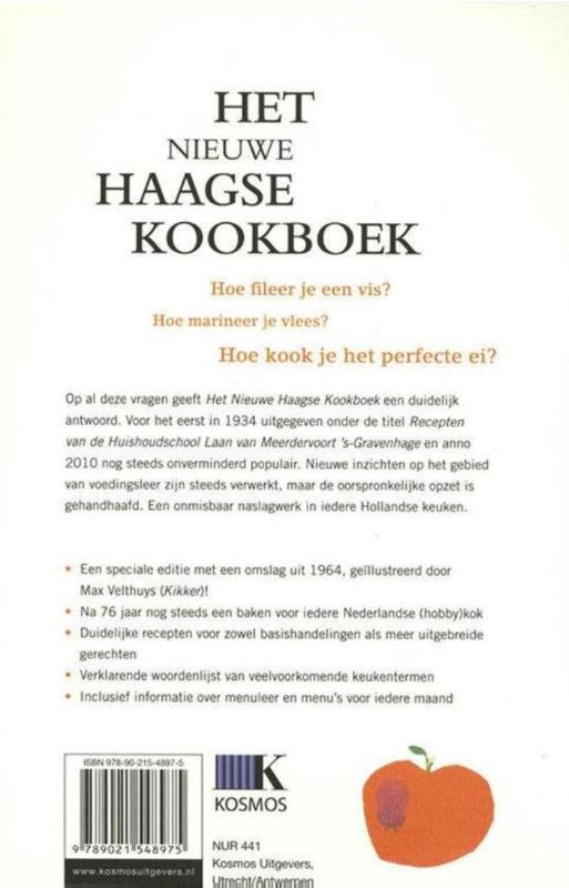 Achterkant van Het nieuwe Haagse kookboek