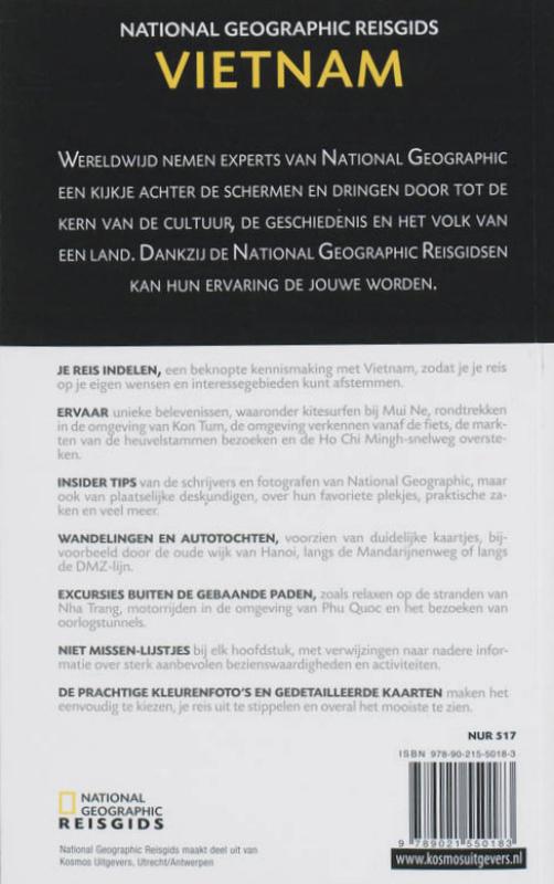 Achterkant van National Geographic reisgids Vietnam