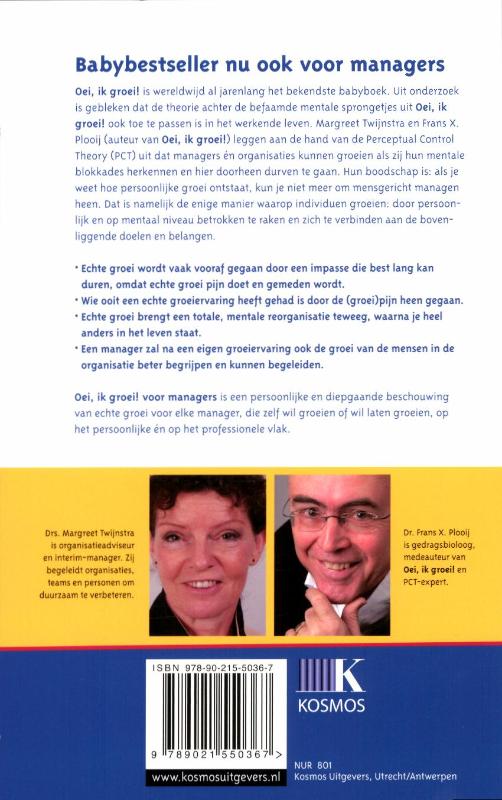Achterkant van Oei, ik groei! Voor managers