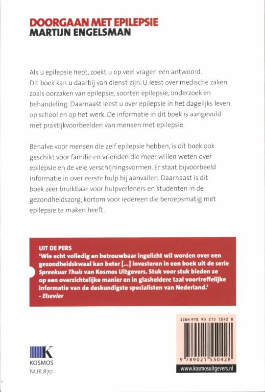 Achterkant van Doorgaan met epilepsie