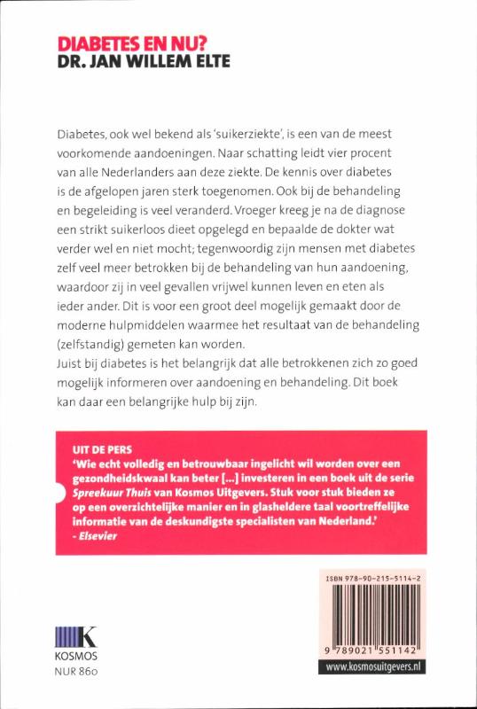 Achterkant van Diabetes en nu?