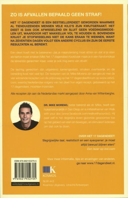 Achterkant van Het 17 dagen dieet kookboek