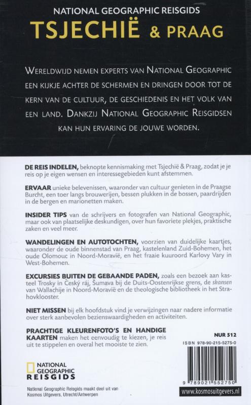 Achterkant van National Geographic reisgids Tsjechie en Praag
