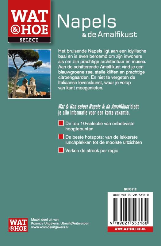 Achterkant van Wat & Hoe Select Napels en de Amalfikust