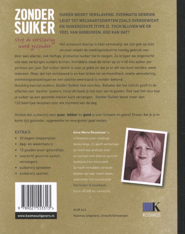 Achterkant van Zonder suiker