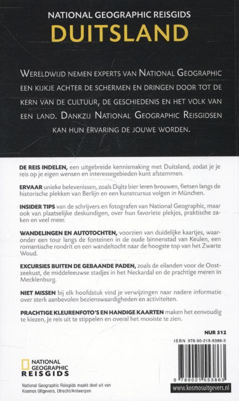 Achterkant van National Geographic reisgids Duitsland