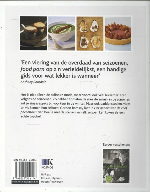 Achterkant van Het geheim van de chef per seizoen