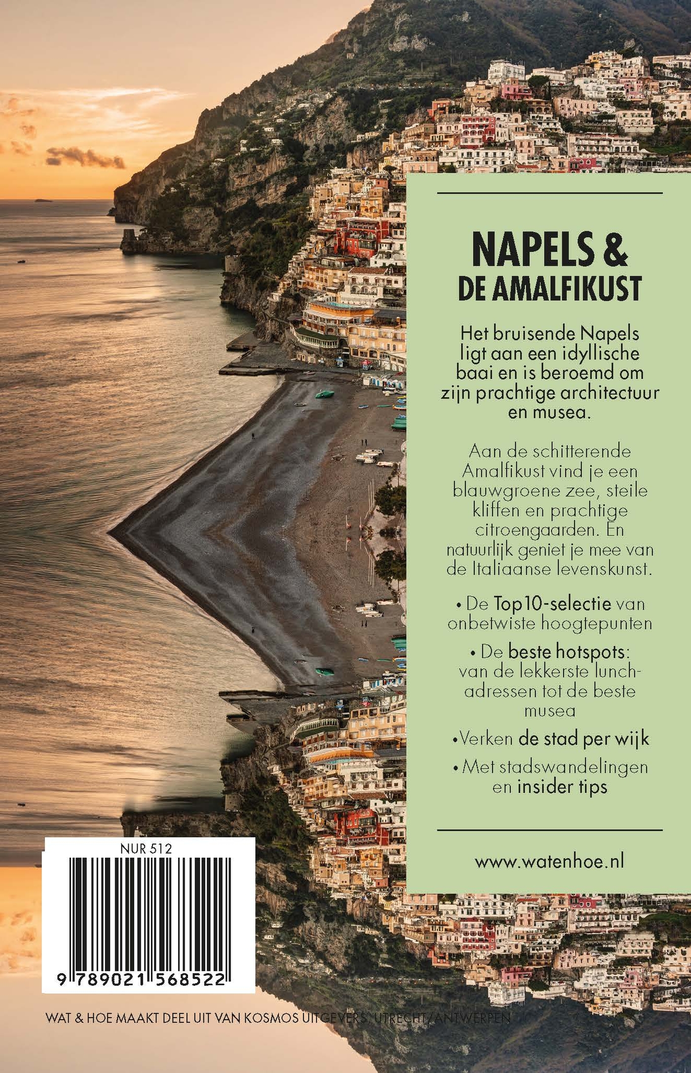 Achterkant van Napels en de Amalfikust