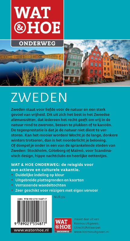 Achterkant van Wat & Hoe Onderweg Zweden
