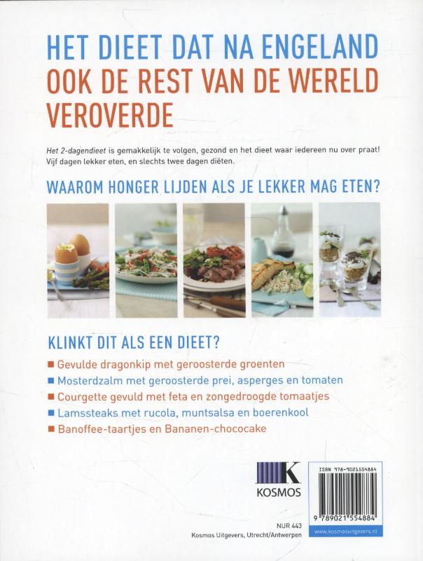 Achterkant van Het 2 dagendieet kookboek