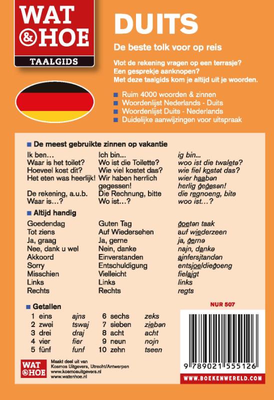 Achterkant van Duits