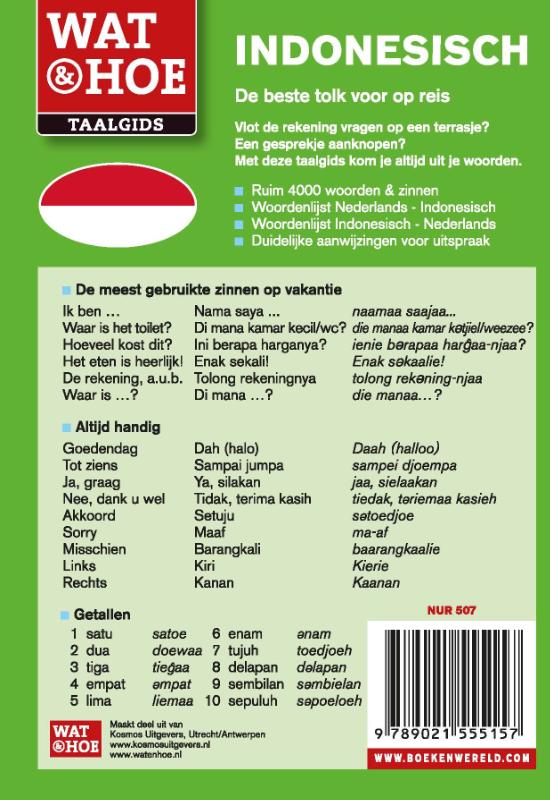 Achterkant van Indonesisch