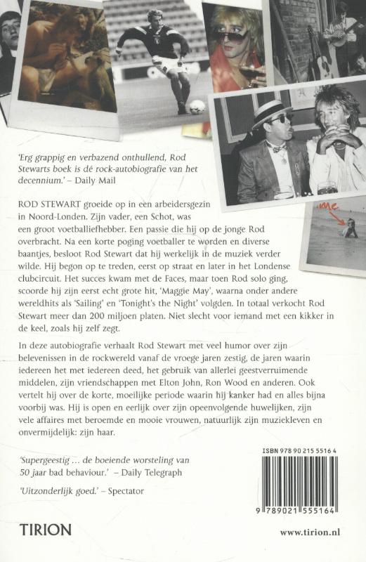 Achterkant van Rod Stewart