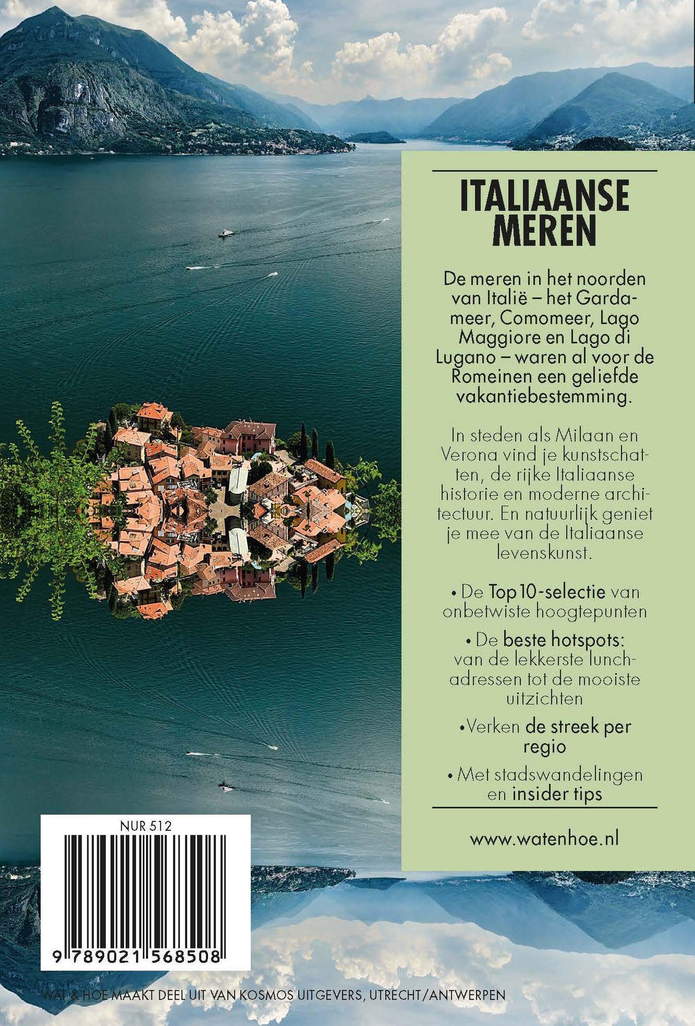 Achterkant van Italiaanse meren