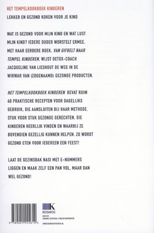 Achterkant van Het Tempelkookboek kinderen