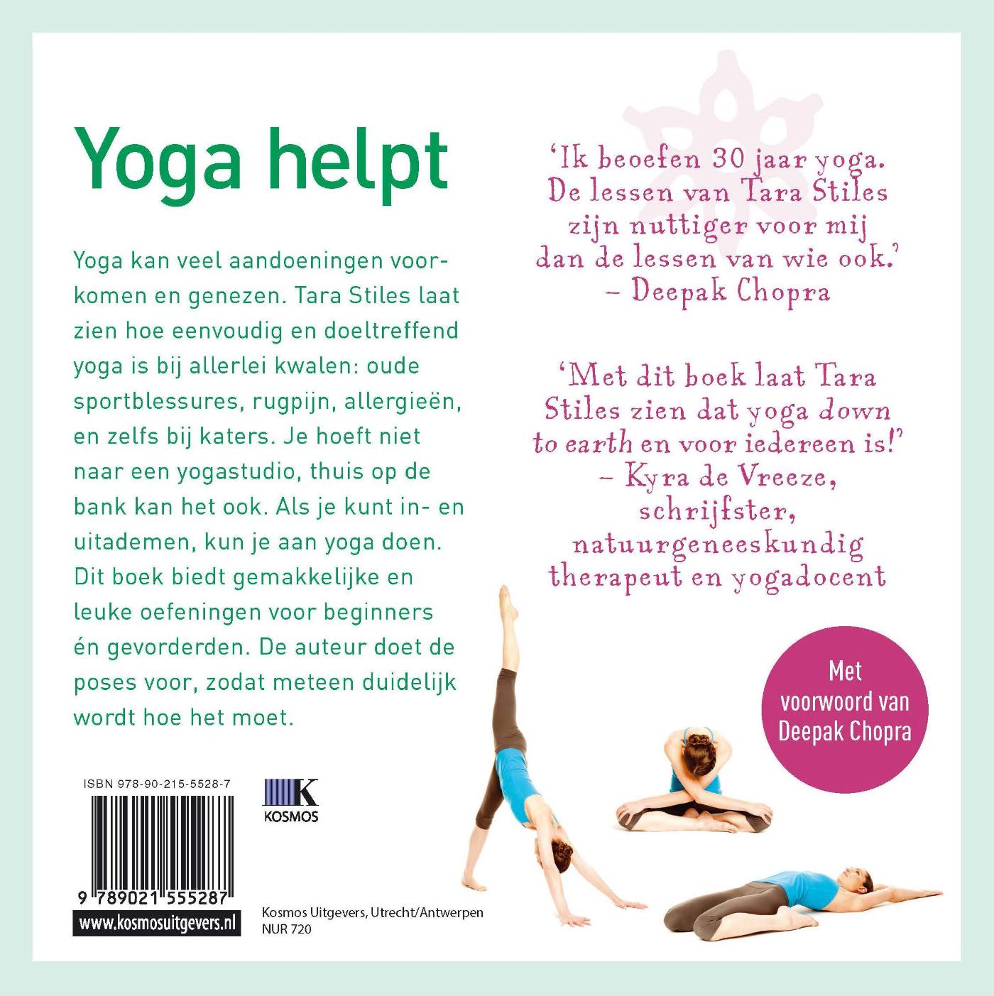 Achterkant van Yoga helpt