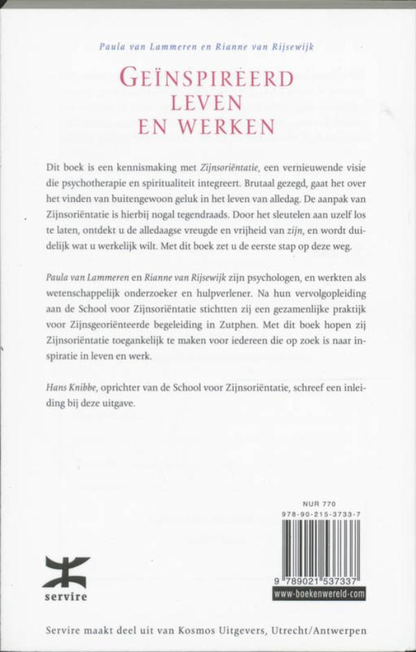 Achterkant van Geinspireerd leven en werken