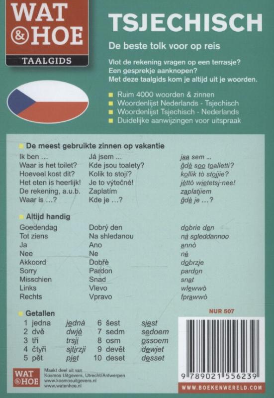 Achterkant van Wat & Hoe Taalgids Tsjechisch