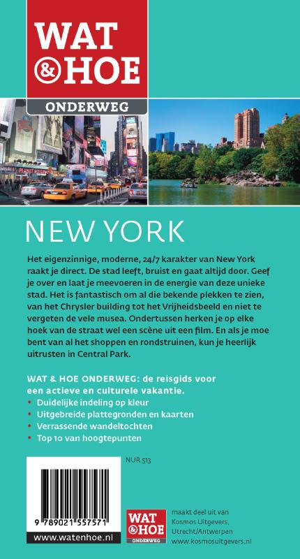 Achterkant van Wat & Hoe Onderweg New York