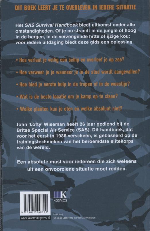 Achterkant van Het SAS survival handboek