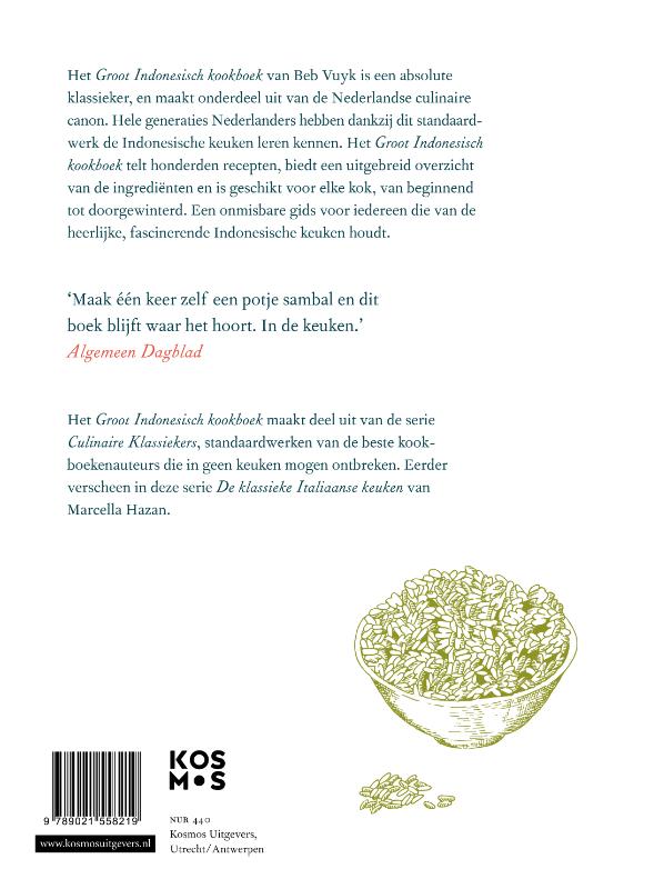 Achterkant van Groot Indonesisch kookboek