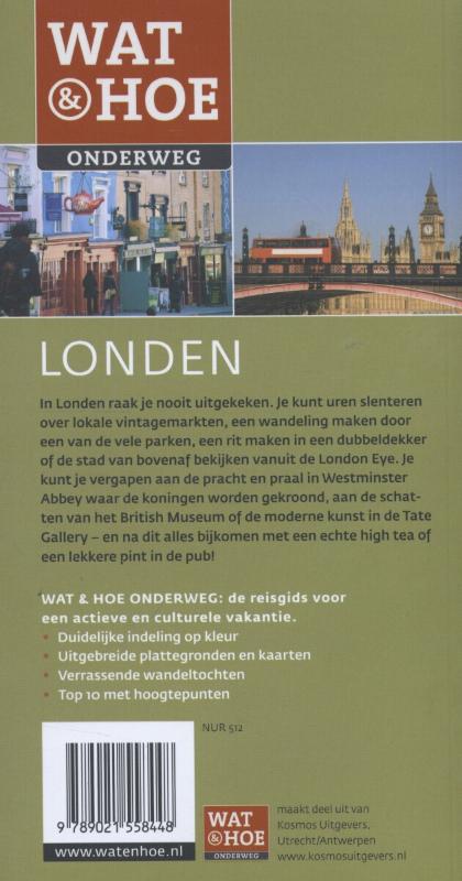 Achterkant van Wat & Hoe Onderweg Londen