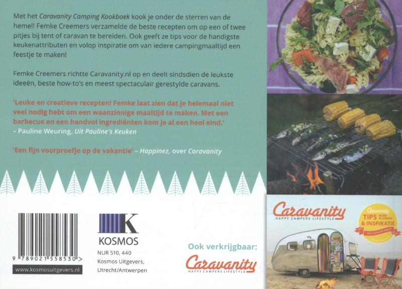 Achterkant van Caravanity camping kookboek