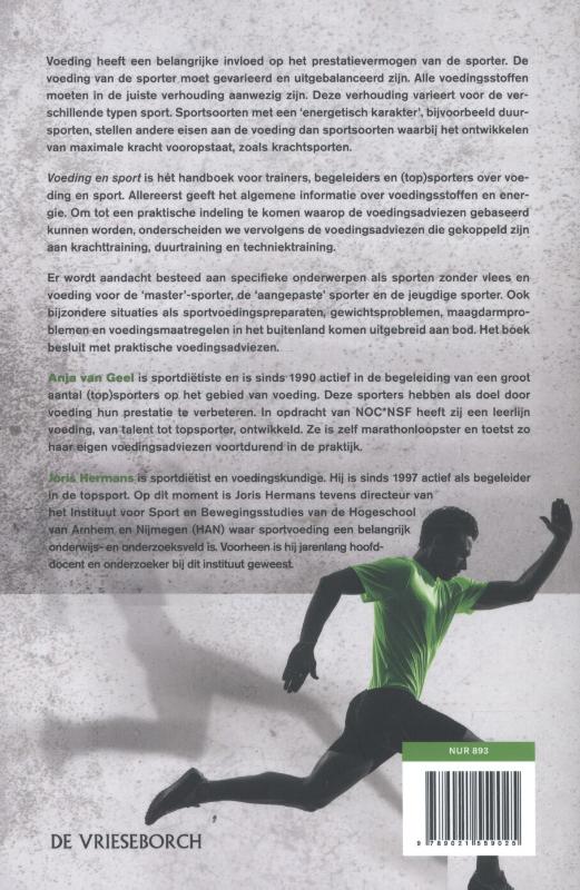 Achterkant van Voeding en sport