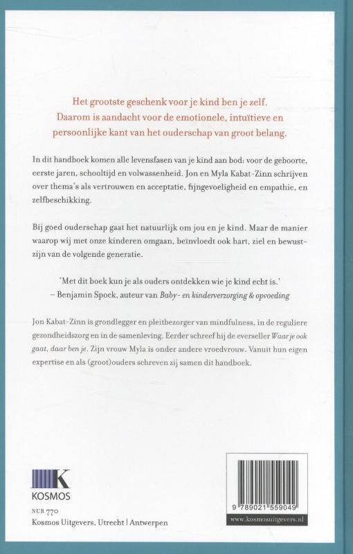 Achterkant van Handboek mindful ouderschap