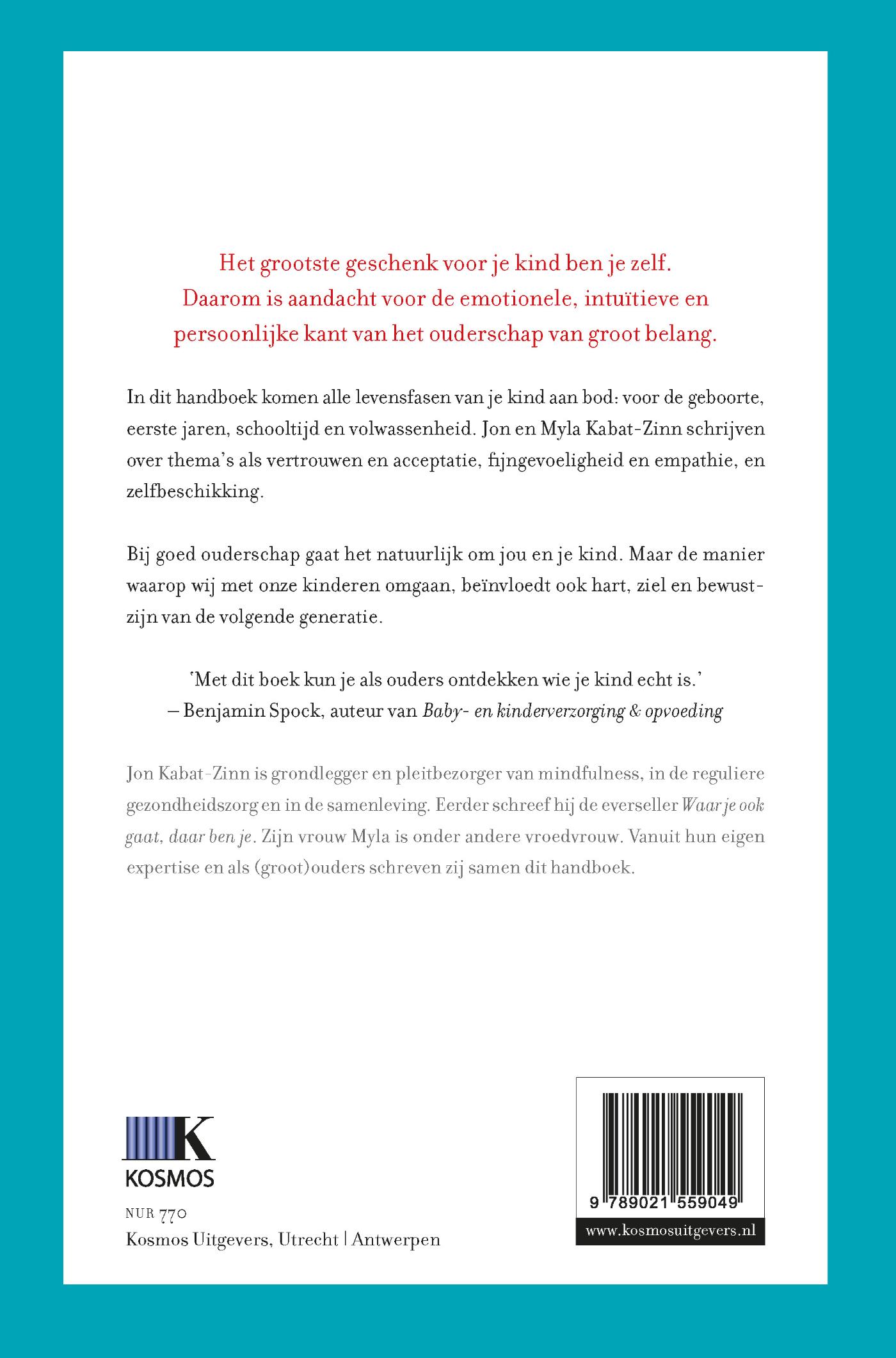 Achterkant van Handboek mindful ouderschap