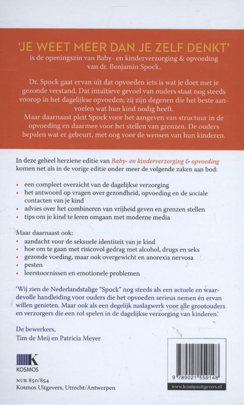 Achterkant van Baby- en kinderverzorging& opvoeding