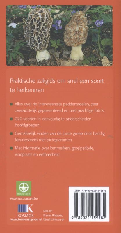 Achterkant van De Kleine paddenstoelengids voor onderweg
