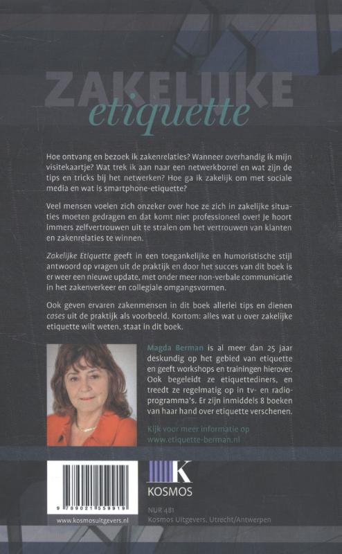 Achterkant van Zakelijke etiquette
