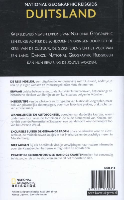 Achterkant van National Geographic reisgids Duitsland
