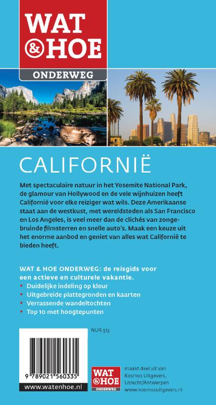 Achterkant van Wat & Hoe Onderweg Californië