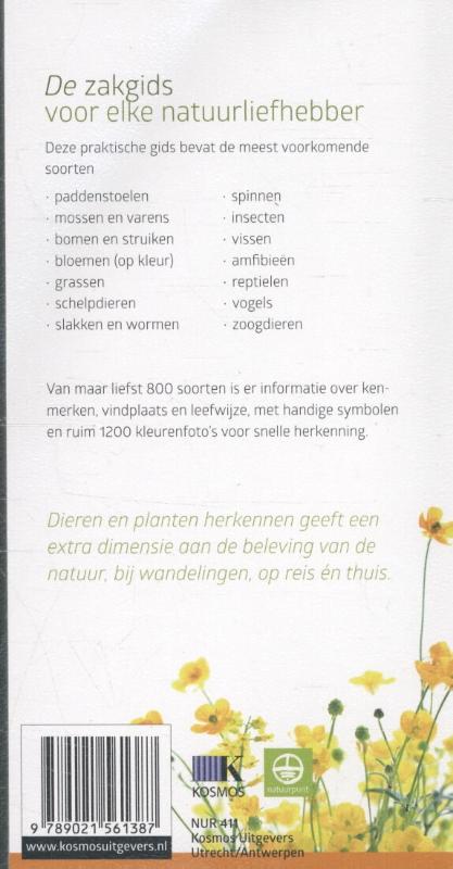 Achterkant van Dieren- en plantengids voor onderweg