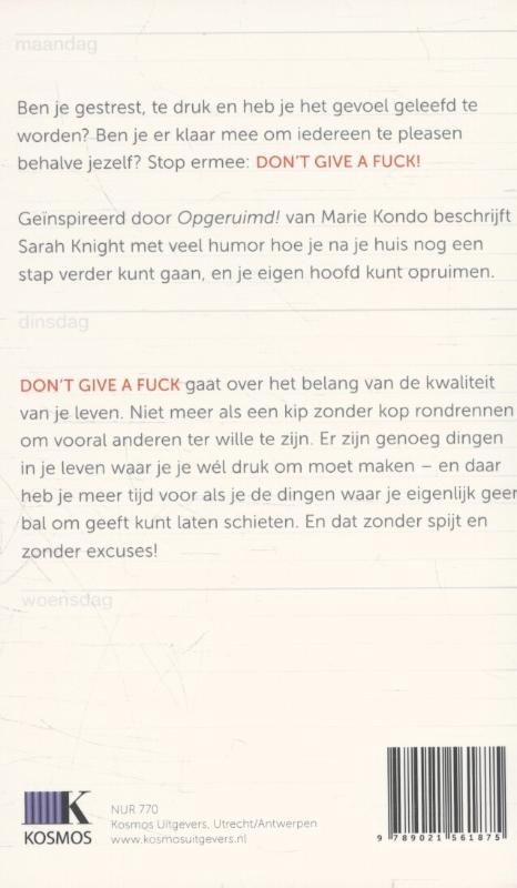 Achterkant van Don't give a fuck