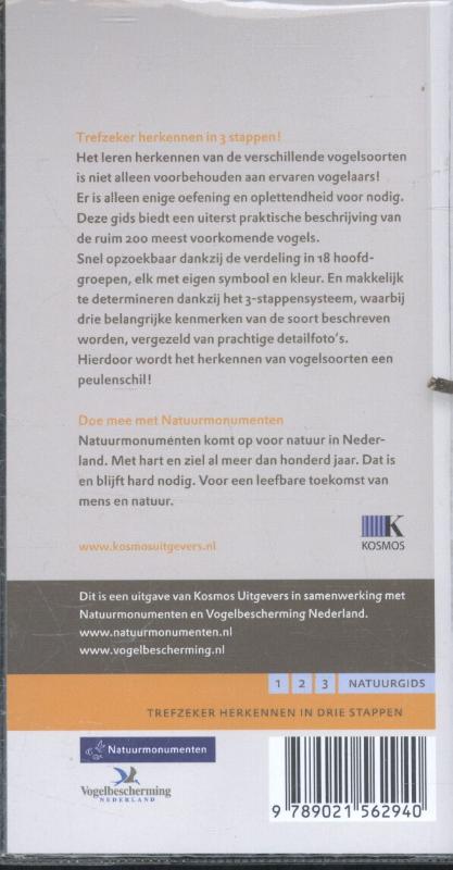 Achterkant van 1-2-3 Natuurgids Vogels