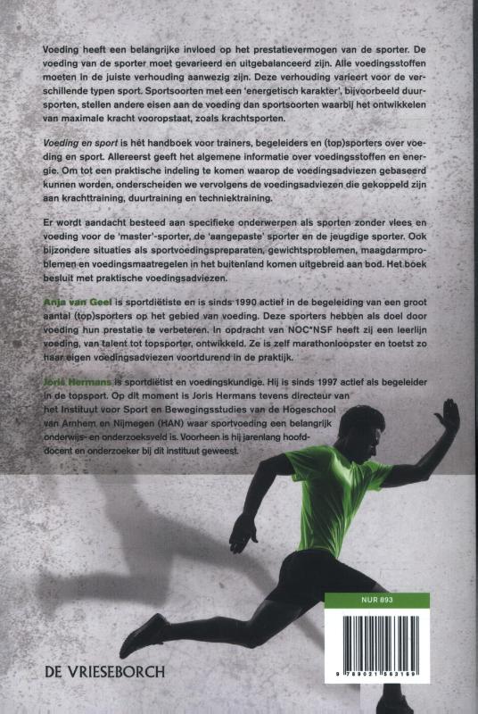 Achterkant van Voeding en sport