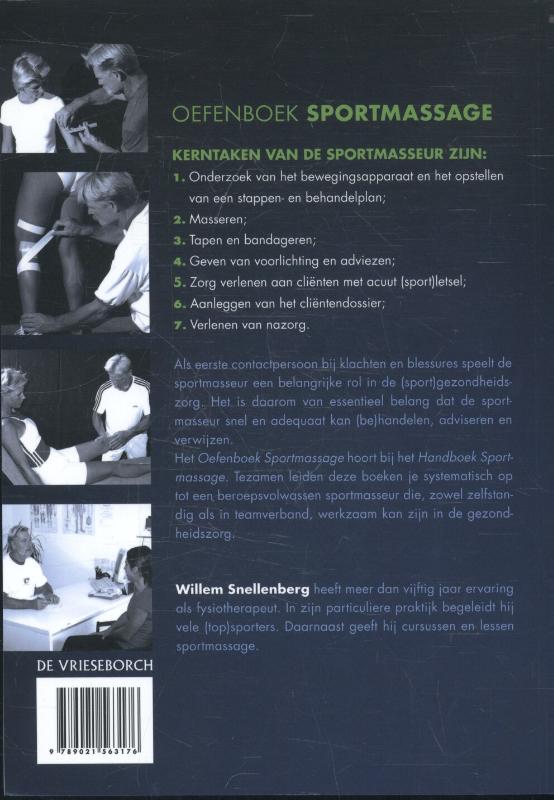 Achterkant van Oefenboek sportmassage