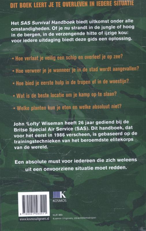 Achterkant van Het SAS survival handboek