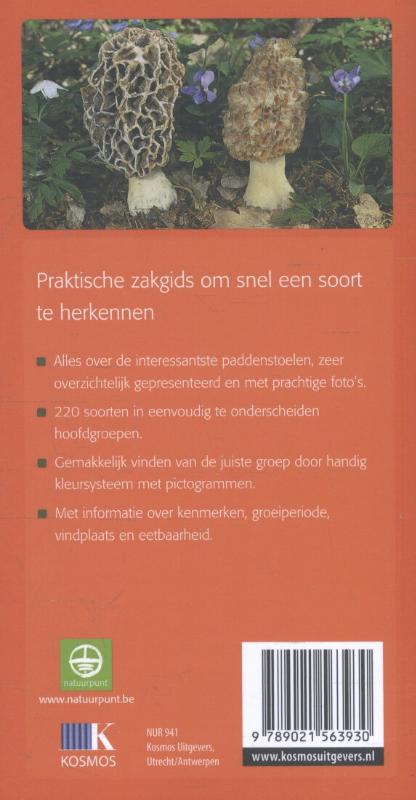 Achterkant van De kleine paddenstoelengids voor onderweg