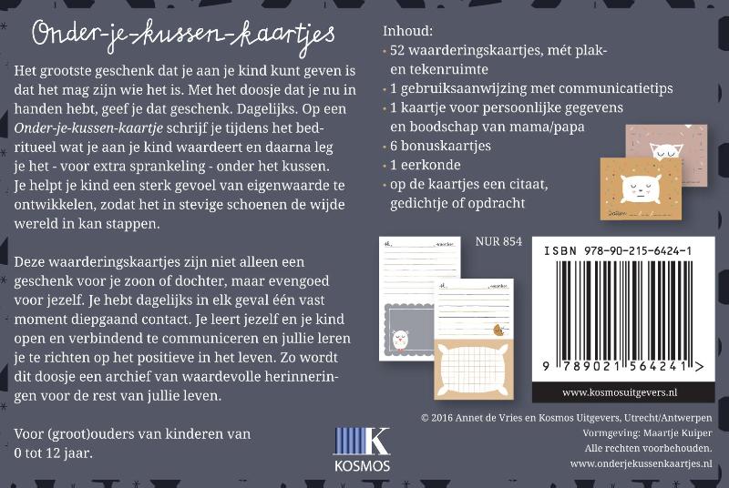 Achterkant van Onder je kussen kaartjes
