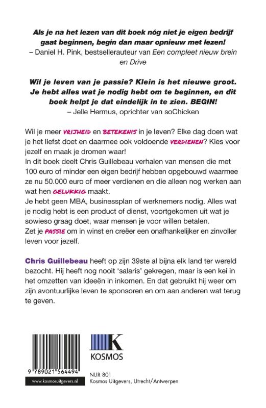 Achterkant van Start Nu