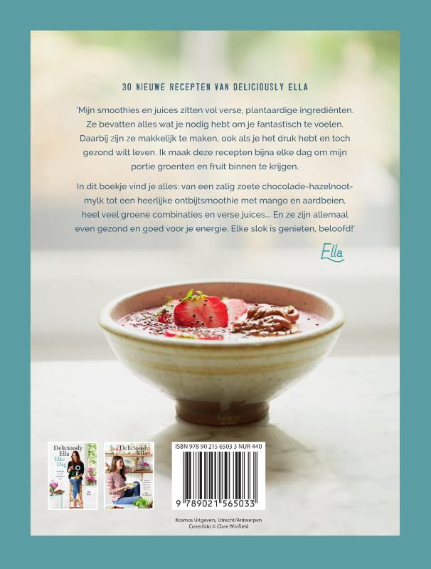 Achterkant van Deliciously Ella: Smoothies + Juices