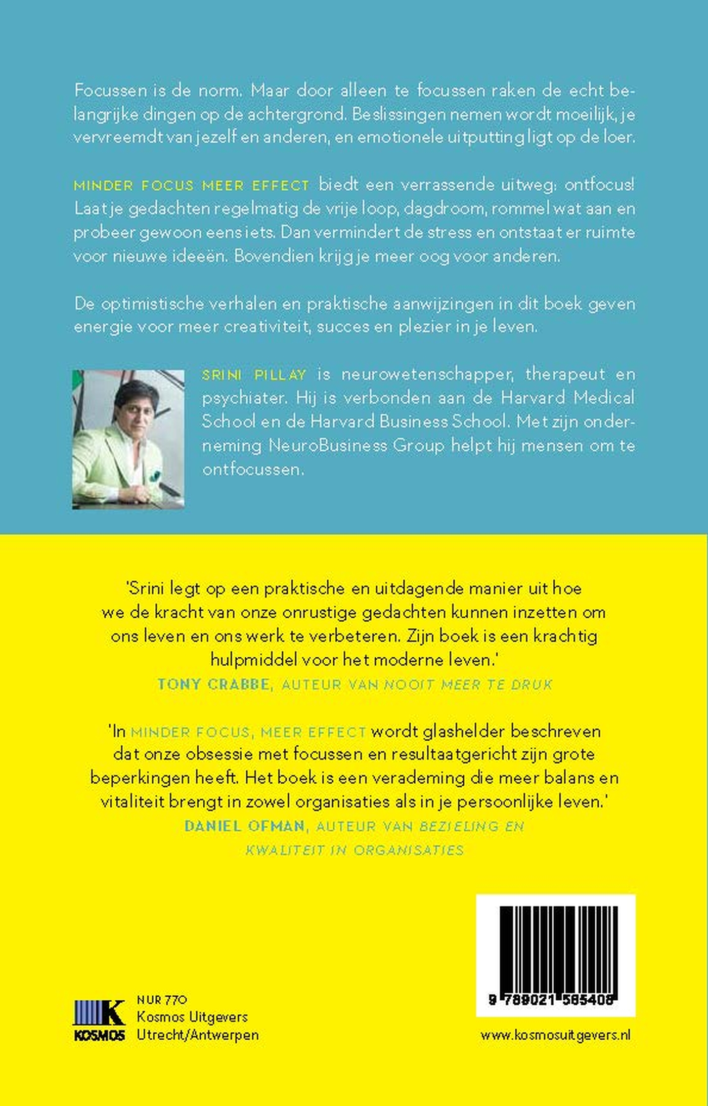 Achterkant van Minder focus, meer effect