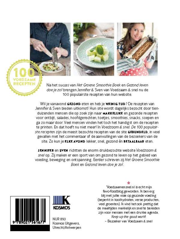 Achterkant van Voedzaam & snel saladeboek